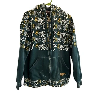 Vtg Enyce Hoodie AOP Spellout Mens XL Y2K Hip Hop Jesse Pinkman Fleece 90's Rare - Picture 1 of 12