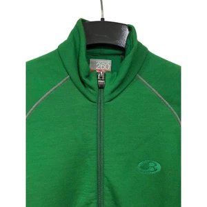 Icebreaker 260 Realfleece Merino Wool Full Zip Jacket Mens Green Gray Small - Imagen 1 de 10