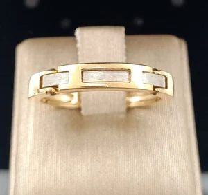 Anillo Hombre de Oro 18 CT 750 Amarillo Y Blanco Hecho en Italia - Imagen 1 de 12