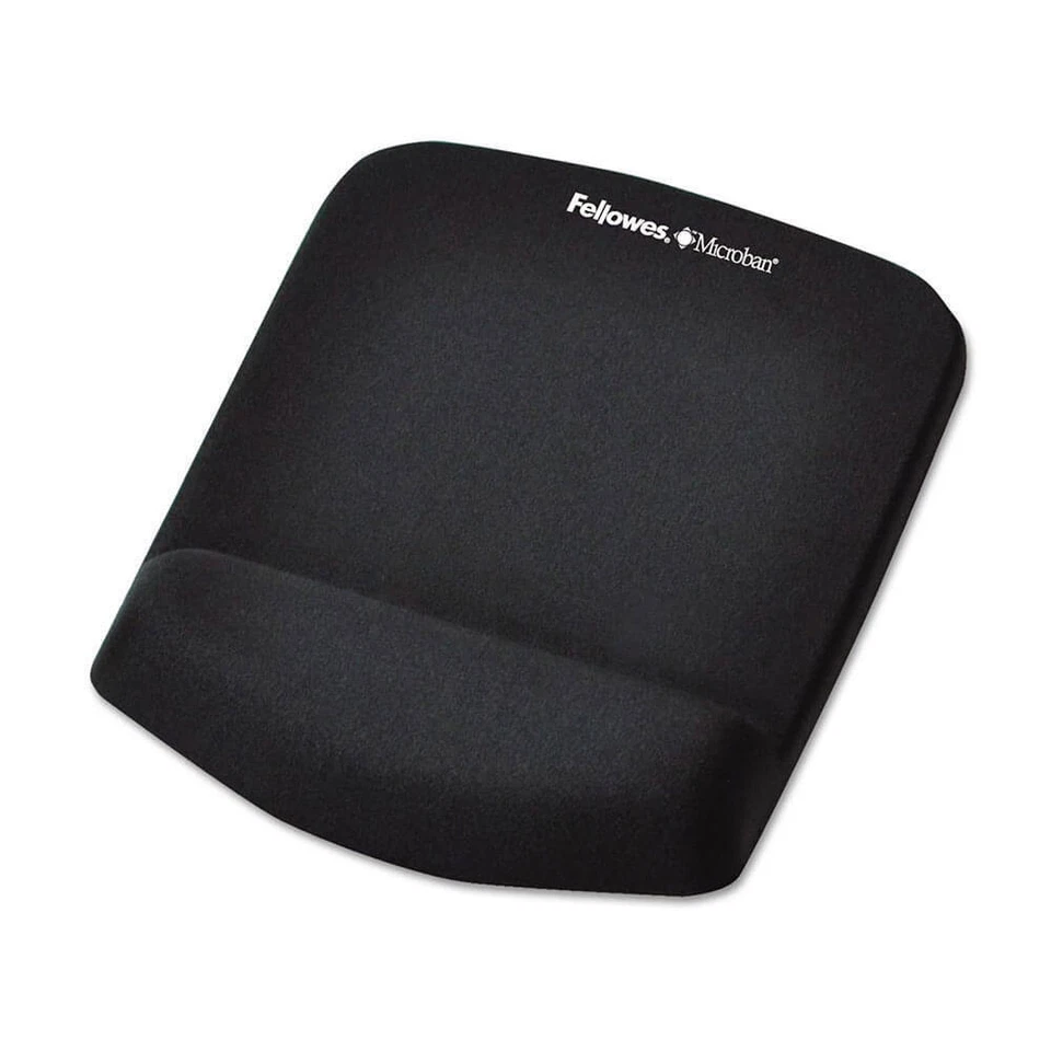 Fellowes Wrist Support PlushTouch Mouse Pad Quality Non Skid Backing Black - Image 1 of 1