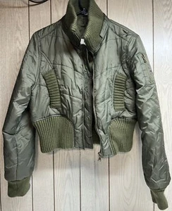 Arizona Jean Co Puffer Jacket Wool Trimmed Army Green WarmLarge Nice!! - Picture 1 of 9