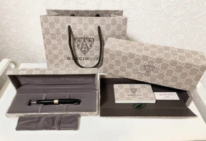 GUCCI MUSEO Gold/Black Twisted Ballpoint Pen wz/Box&Booklet&Storage Shopper bag - Picture 1 of 5