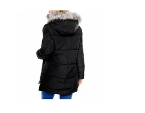 New Be Boundless Women's Faux Fur Lined Anorak Parka  L Black - Picture 1 of 5