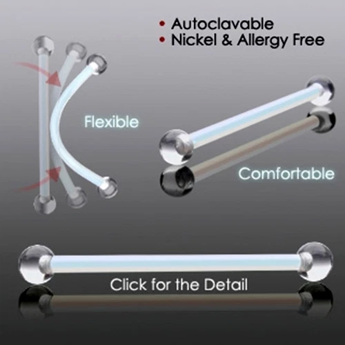 PTFE Bioflex Retainer Piercing Universal Transparent Intim Schwangerschaft 1,2mm - Bild 1 von 1