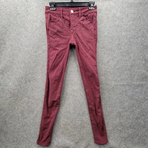 AEO Womens Red Jegging Pants Size 0 AEO Sateen X4 360 Super Stretch - Picture 1 of 6