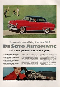 1954 De Soto Firedome V8 Automatic "Car of the Year" Original Color Ad - Picture 1 of 1