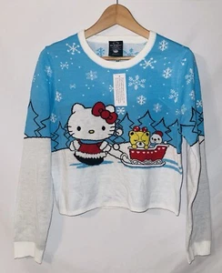 Sanrio Hello Kitty Women’s Cropped Christmas Sweater Size Large NWT - Picture 1 of 5
