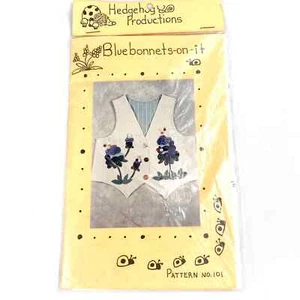Bluebonnet Iron On Applique Scrap Friendly Vest Pattern to quilt sew & embellish - Picture 1 of 4