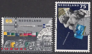 1989 Netherlands SC# 747-748 - Trains - 2 Different Stamps - Used - Picture 1 of 2