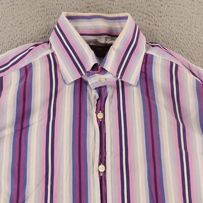 ETRO Shirt Mens L Pink Striped 100% Cotton Button Up Long Sleeve Made in Italy - Image 1 of 4