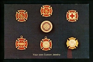 Fire Fighting postcard Advertising Jewelry pendants Massapequa, New York NY - Picture 1 of 2