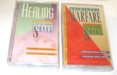2 NEW!~Spiritual Warfare + Healing(Cassette Tapes,1992)Scripture integrity Music - Image 1 of 4