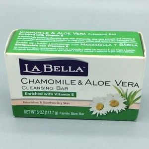 La Bella Chamomile & Aloe Vera Cleansing Bar Soap Vitamin E 5 Oz Hard To Find - Picture 1 of 4