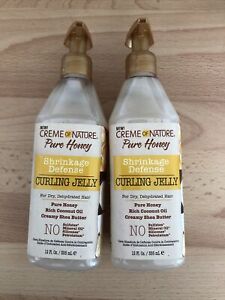 2 X Creme Of Nature, Pure Honey, Shrinkage Defense Curling Jelly 355ml
