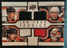 2009-10 Upper Deck FLYERS Fab Four Fabrics Carter/Richards/Emery/Gagne 25/100
