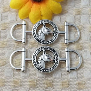 90 Pcs Tibetan Silver Horse head connectors 43x16MM S5211 DIY Jewelry Making - Picture 1 of 4