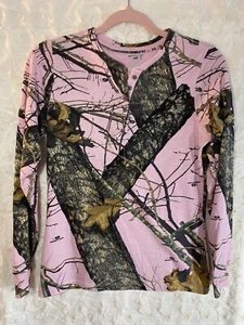 Mossy Oak Camo Top Shirt Damen Größe S Break-Up Infinity Pink Outdoor Logo  - Bild 1 von 7