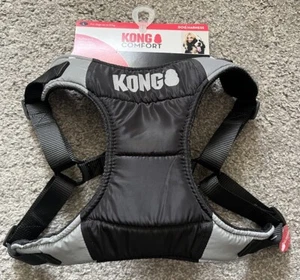 KONG Comfort Adjustable Dog Harness Padded Reflective Chest Plate LARGE BLACK - Picture 1 of 2