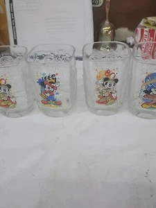 Vintage Walt Disney World McDonalds Mickey Mouse Drinking Glasses 2000 Set of 4 - Picture 1 of 1