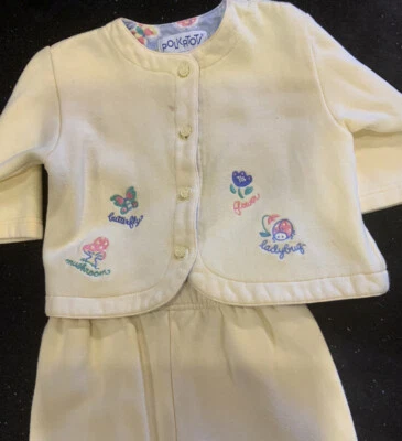 Conjunto de traje amarillo para niños pequeños Polkatots flor mariposa Ladybug hongo jardín 24M Foto 1 de 4