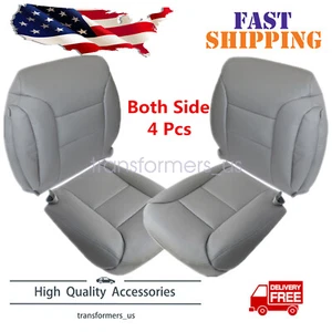 For 1995 1996 1997 1998 1999 Chevy Tahoe Suburban Leather Seat Covers Gray - Picture 1 of 15