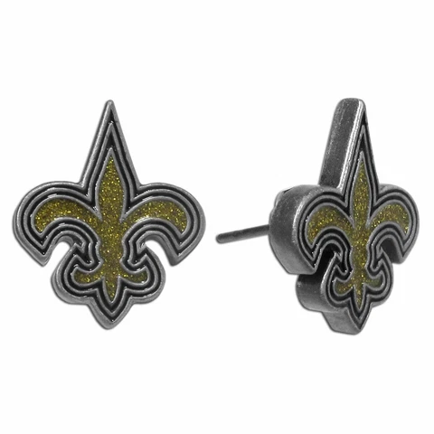 New Orleans Saints Logo Stud Earrings (NFL Football Jewelry) Cover