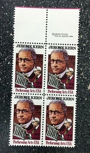 1985USA #2110 22c Performing Arts - Jerome Kern - Copyright Block of 4 Mint NH - Picture 1 of 1