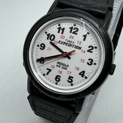 Vintage Timex Expedition Military Quartz Watch Women 30m Black Resin New Battery - image 1 of 4