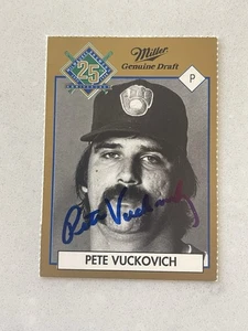 Pete Vuckovich signierte Miller Baseballkarte - Bild 1 von 2