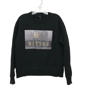 VERSACE Versus Mens Black Grey Logo Sweatshirt Medium Designer - Picture 1 of 7