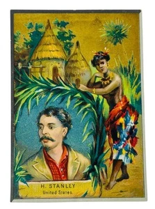 ANTIGUA TARJETA VICTORIANA CON FOTO - H. STANLEY IUSA) EN LA SELVA AFRICANA - Imagen 1 de 3