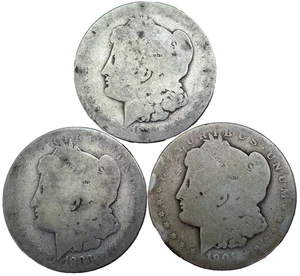 Lot (3) Morgan Silber Dollar 1881-O, 1883, 1901-O Lowball Taschenstück - Bild 1 von 2