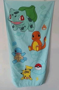 Pokemon Pikachu Beach Towel Swimming Pool Bath Towel Summer Cotton Teal 53"x28" - Picture 1 of 3