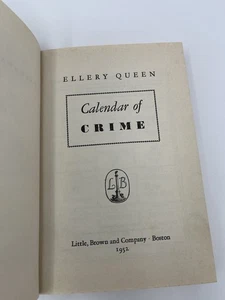  Ellery Queen Kalender des Verbrechens Little, Brown und Co. 1952 1. Auflage HC - Bild 1 von 10