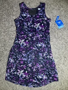 Women's Columbia Midway Bay Black Purple Tank Dress Size Medium MSRP $55 - Picture 1 of 9