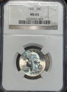 1941 MS65 NGC Washington Quarter Blast White Early Date - Picture 1 of 2