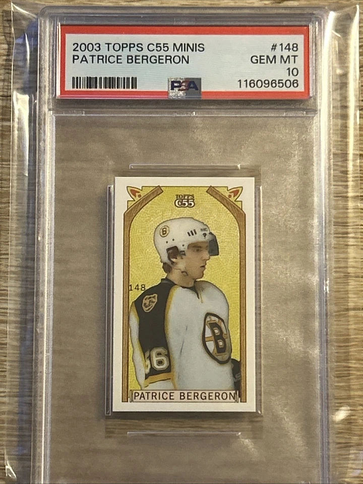 2003-04 Topps C-55 minis Patrice Bergeron O'Canada Back PSA 10 #148 - Image 1 of 2