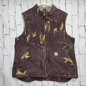 Carhartt Canvas Zip Up Weste Sherpa gefüttert Damen Gr. L Faded Purple Realtree Design - Bild 1 von 12