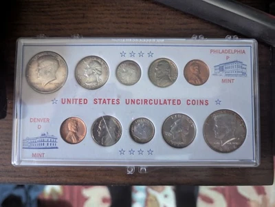 United States Uncirculated Coin Set 1964 Philadelphia Denver Mint - Image 1 of 2