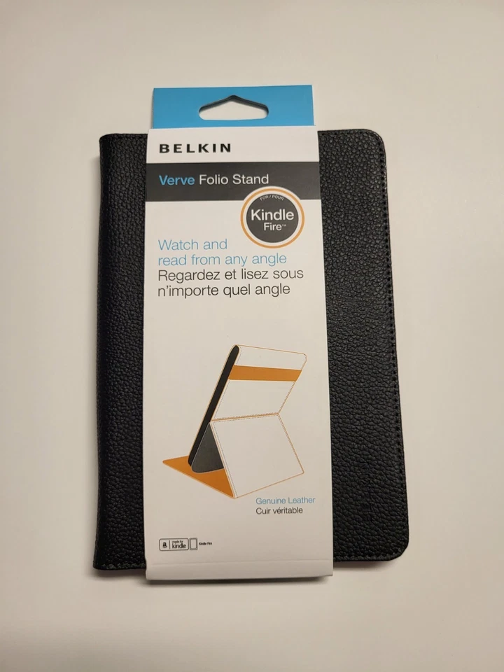 Kindle Fire - Belkin Verve Folio Soporte Multi Posición Estuche de Cuero Negro Foto 1 de 2
