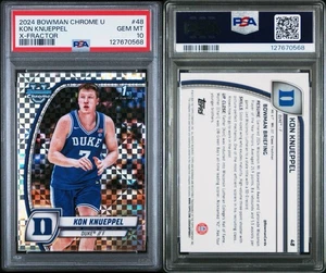 2024 Bowman Chrome University #48 Kon Knueppel 1st X-Fractor PSA 10 GEM Rookie - Picture 1 of 3
