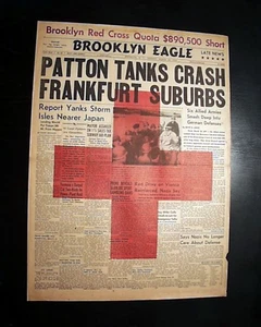 AMERICAN RED CROSS Funding w/ Gen. George S. Patton 1945 World War II Newspaper - Picture 1 of 6