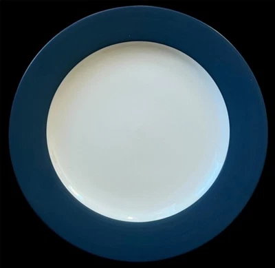 Hermoso juego de 4 platos de ensalada de borde ancho azul onda de color Noritake de gres 8484 Foto 1 de 3