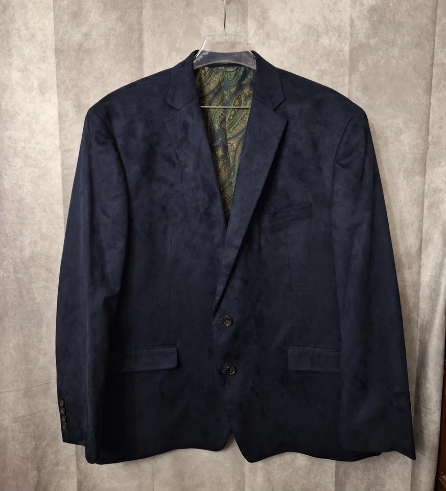 Blazer de gamuza sintética Lauren Ralph Lauren para hombre 50R azul abrigo deportivo Preppy Academia Foto 1 de 4