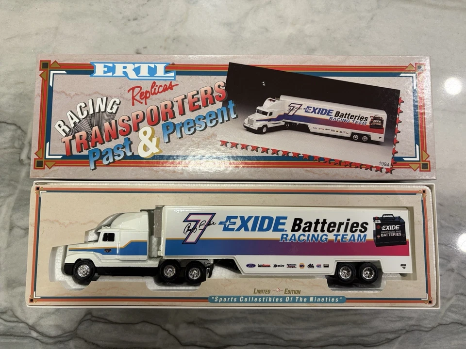 Geoff Bodine 1994 Exide Batteries Nascar 1/64 Diecast ERTL Hauler Transporter #7 - Image 1 of 1