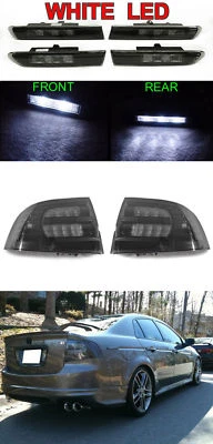 6PCS COMBO Black Smoke Tail Light + White LED Side Marker For 2004-2008 Acura TL Foto 1 de 4