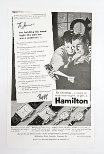 Hamilton Uhr Vintage Werbung Original 1953 Uhren Reklame - Bild 1 von 3