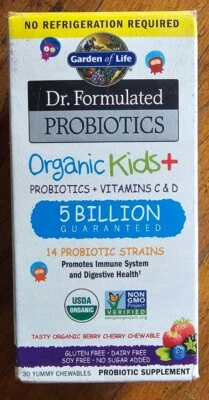 Probióticos orgánicos formulados Garden of Life Dr para niños + 30 masticables YUMMY BB:2025 Foto 1 de 4