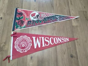 VINTAGE Wisconsin Badgers 1994 Rose Bowl AND ALUMNI PENNANTS 2 IN LOT - Picture 1 of 8