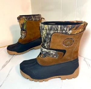 NWOT| Ozark Trail Camo Leather Winter Toddler Snow Boots SZ 2 - Picture 1 of 13